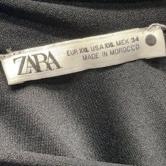 Zara Bloggers Favorite Black Puff Sleeve Tie Neck Dress Night Out Plus Size XXL - Picture 7 of 7